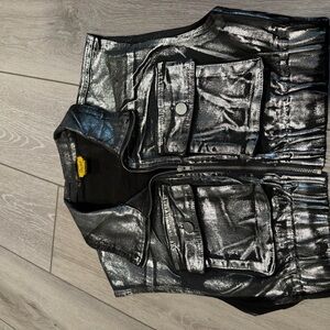 Daisy Black and Silver Women's Vest